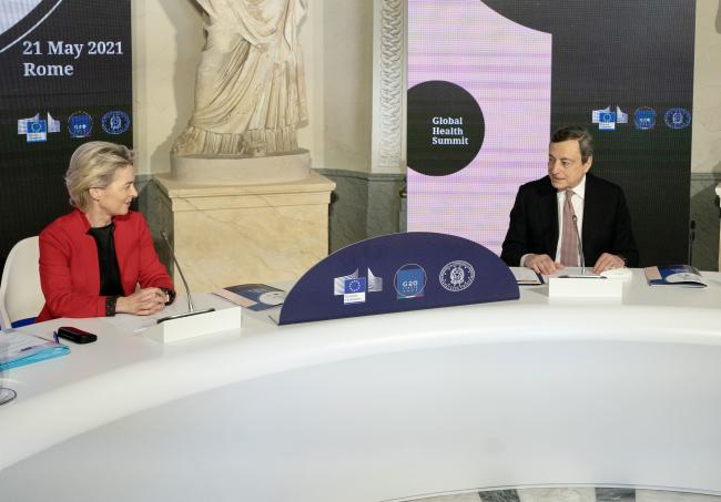 Ursula von der Leyen, Mario Draghi, foto Governo.it licenza CC-BY-NC-SA 3.0 IT