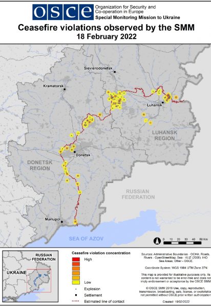 La grafica sui dati OSCE nelle due regioni ucraine